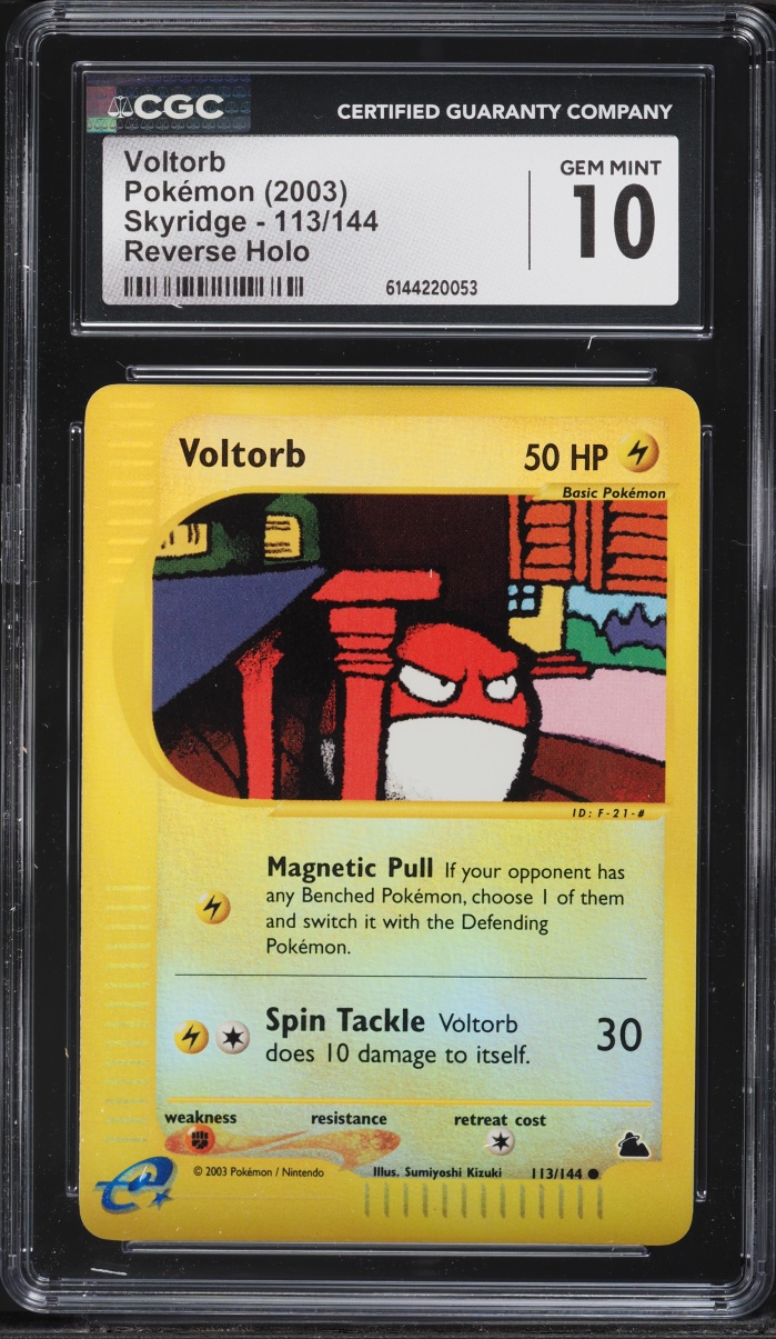 2003 Pokemon Skyridge Reverse Holo Voltorb #113 CGC 10 GEM MINT