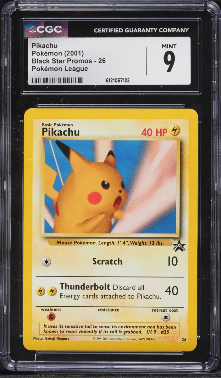 2001 Pokemon League Black Star Promo Pikachu #26 CGC 9 MINT