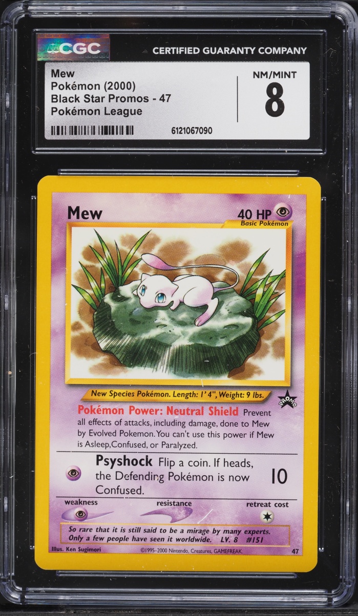 2000 Pokemon League Black Star Promo Mew #47 CGC 8 NM-MT