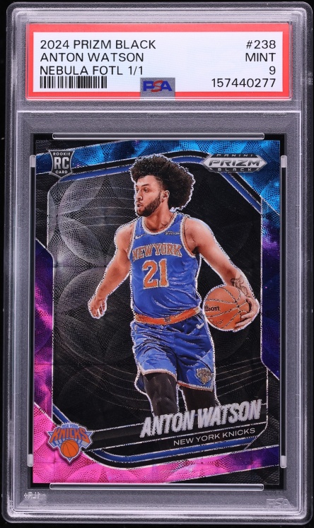 2024 Panini Prizm Black Nebula FOTL Anton Watson ROOKIE 1/1 #238 PSA 9 MINT