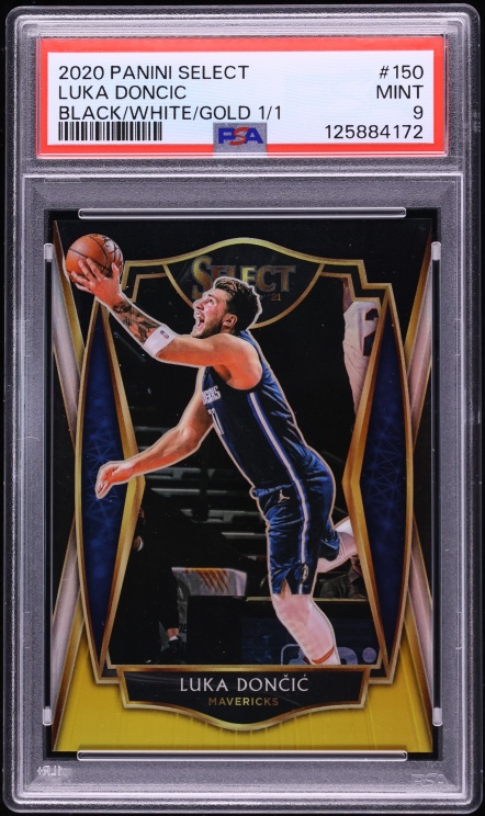 2020 Select Premier Level Black White Gold Prizm Luka Doncic 1/1 #150 PSA 9 MINT