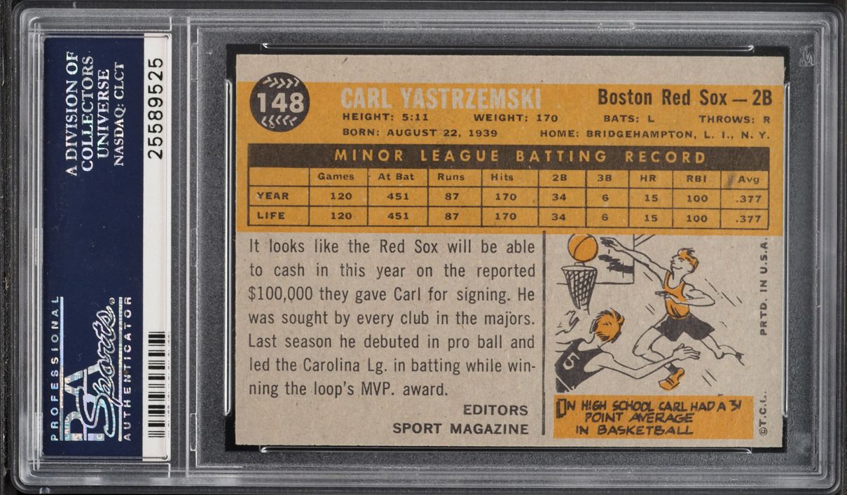 1960 Topps Carl Yastrzemski ROOKIE #148 PSA 8.5 NM-MT+