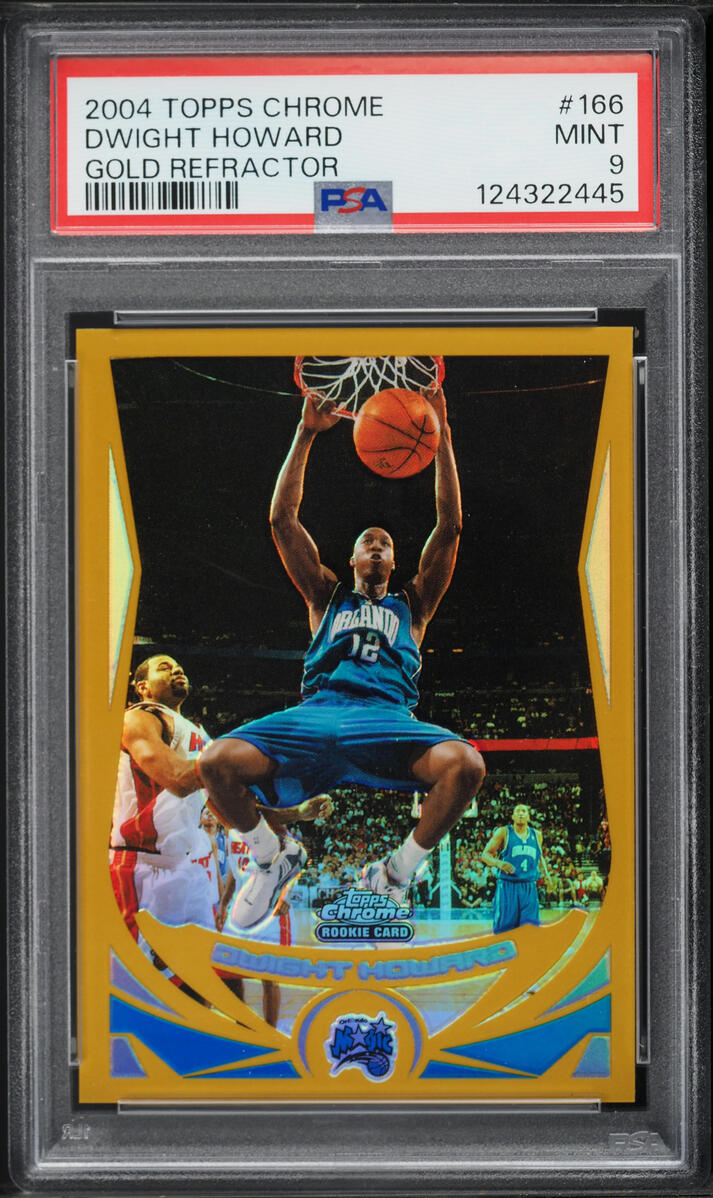 2004 Topps Chrome Gold Refractor Dwight Howard ROOKIE /99 #166 PSA 9 MINT - Photo 1