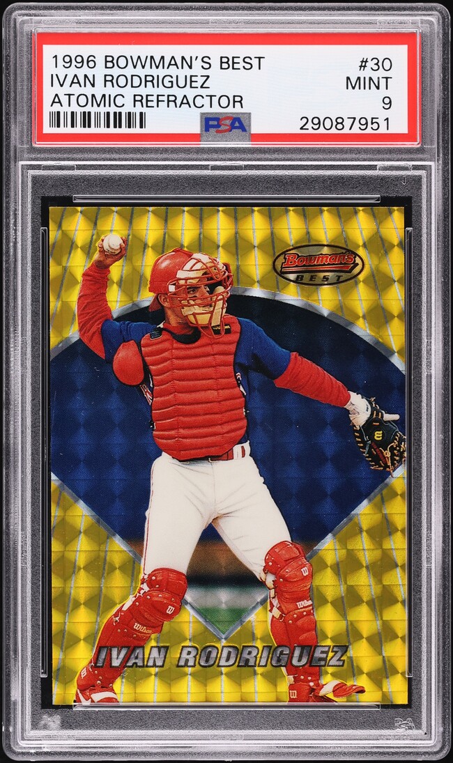 1996 Bowman's Best Atomic Refractor Ivan Rodriguez #30 PSA 9 MINT