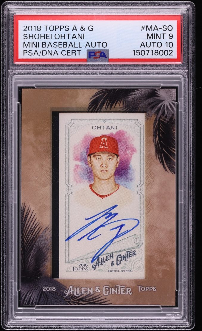 2018 Topps Allen & Ginter Mini Shohei Ohtani AUTO DNA 10 #MA-SO PSA 9 MINT - Photo 1