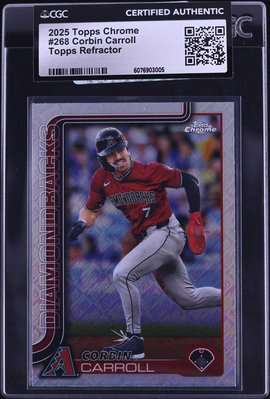 2025 Topps Chrome Logo Refractor Corbin Carroll #268 CGC AUTH