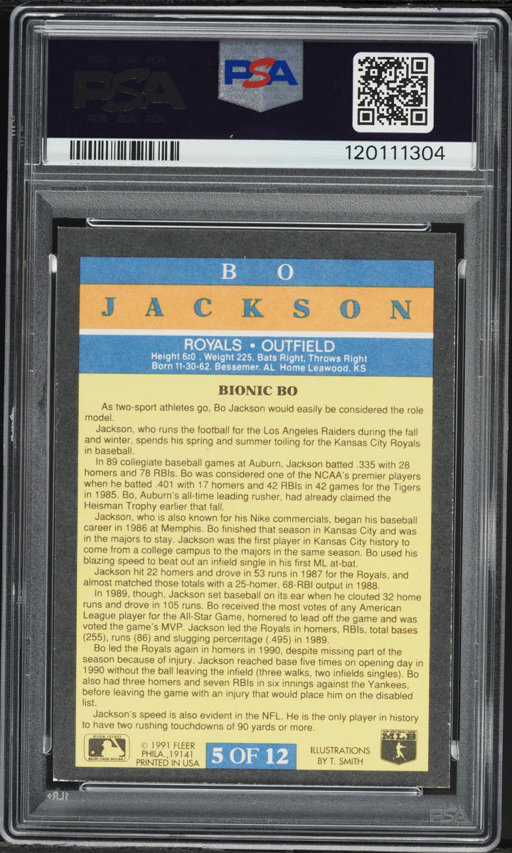 1991 Fleer Pro-Visions Bo Jackson #5 PSA 7 NRMT