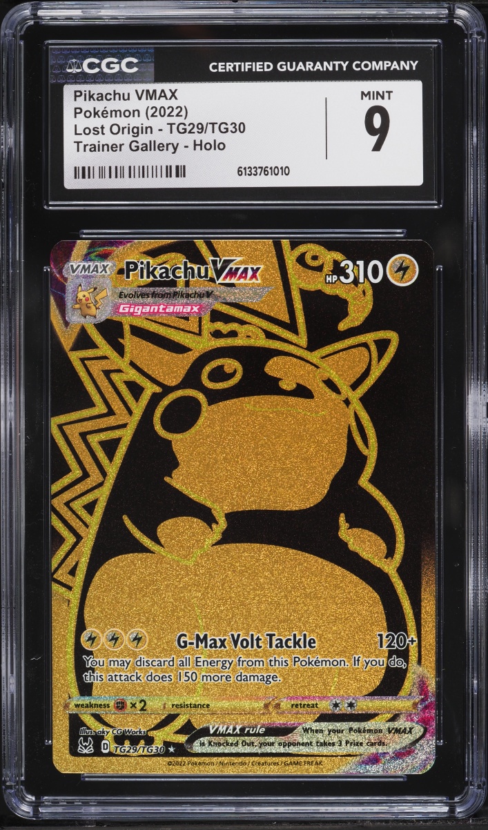 2022 Pokemon Sword & Shield Lost Origin Full Art Pikachu VMAX #TG29 CGC 9 MINT