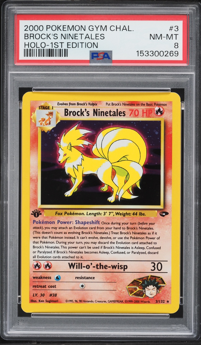 2000 Pokemon Gym Challenge 1st Edition Holo Brock's Ninetales #3 PSA 8 NM-MT