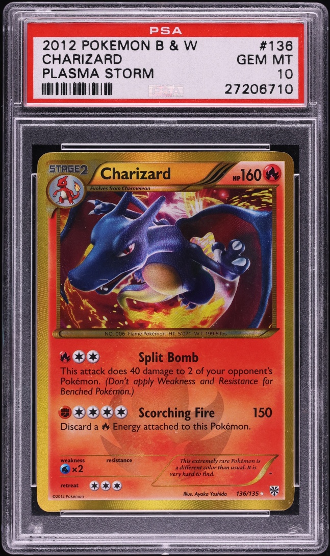 2012 Pokemon Black & White Plasma Storm Charizard #136 PSA 10 GEM MINT