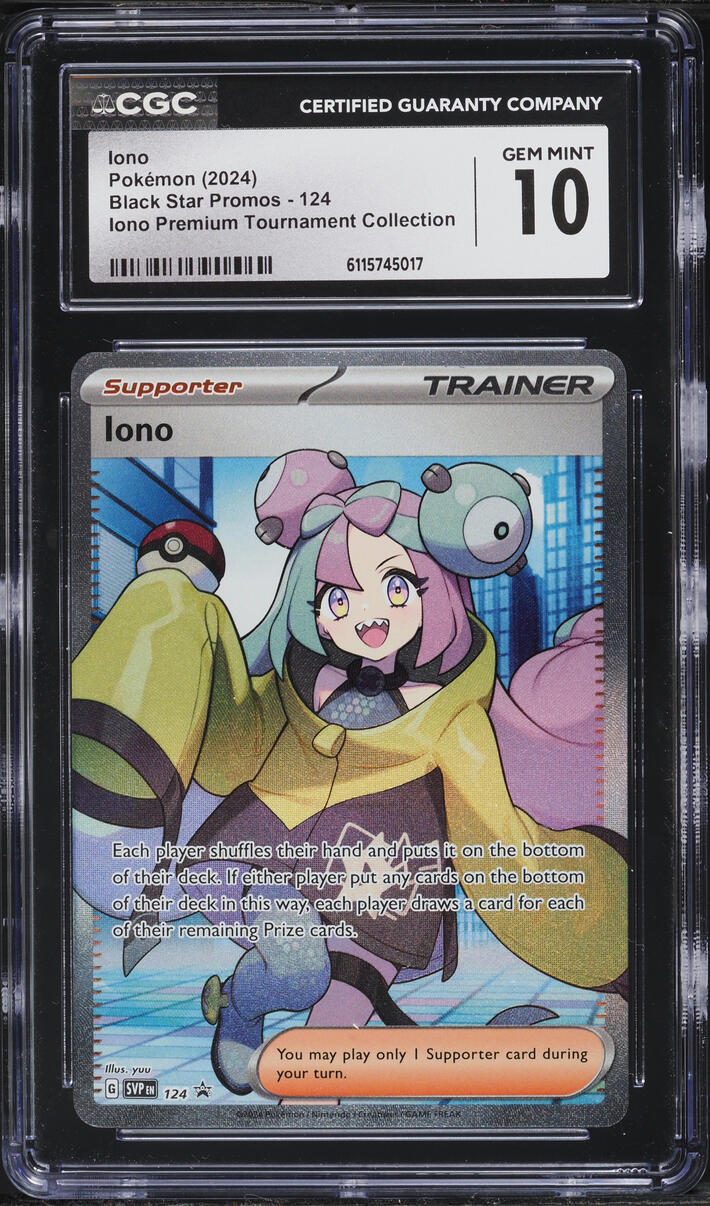 2024 Pokemon Scarlet & Violet Promo Premium Tournament Full Art Iono #124 CGC 10 GEM MINT