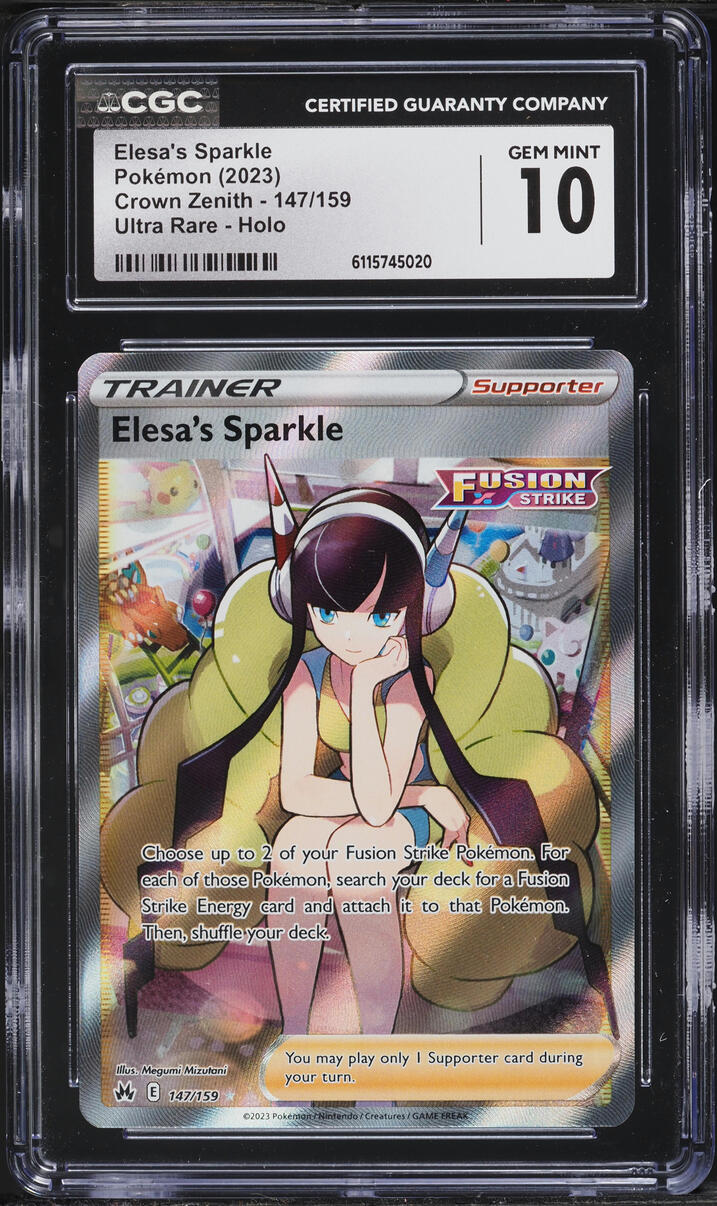 2023 Pokemon Sword & Shield Crown Zenith Full Art Elesa's Sparkle #147 CGC 10 GEM MINT