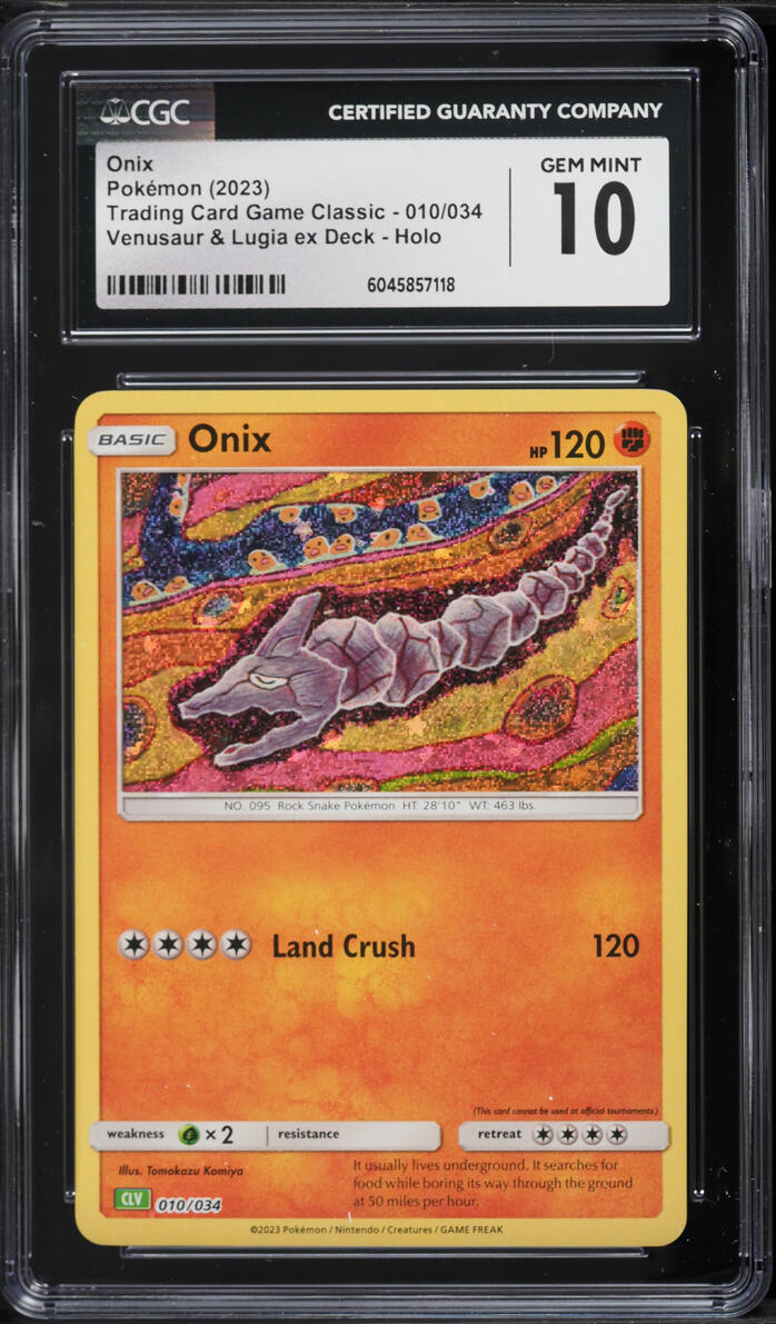 2023 Pokemon TCG Classic Collection Holo Onix #10 CGC 10 GEM MINT
