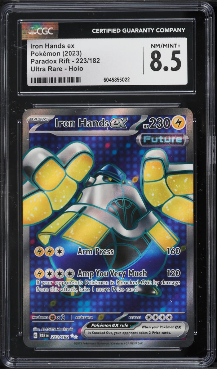 2023 Pokemon Scarlet & Violet Paradox Rift Full Art Iron Hands ex #223 CGC 8.5 NM-MT+