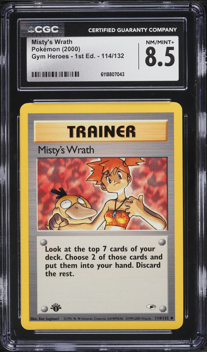 2000 Pokemon Gym Heroes 1st Edition Misty's Wrath #114 CGC 8.5 NM-MT+