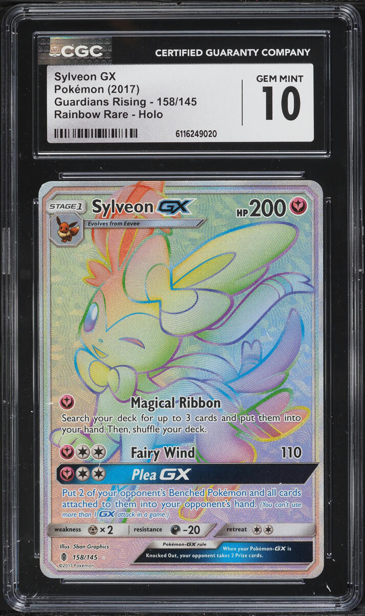 2017 Pokemon Sun & Moon Guardians Rising Rainbow Rare Sylveon GX #158 CGC 10 GEM MINT