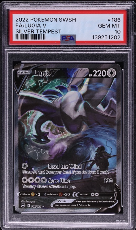 2022 Pokemon Sword & Shield Silver Tempest Alt Art Lugia V #186 PSA 10 GEM MINT