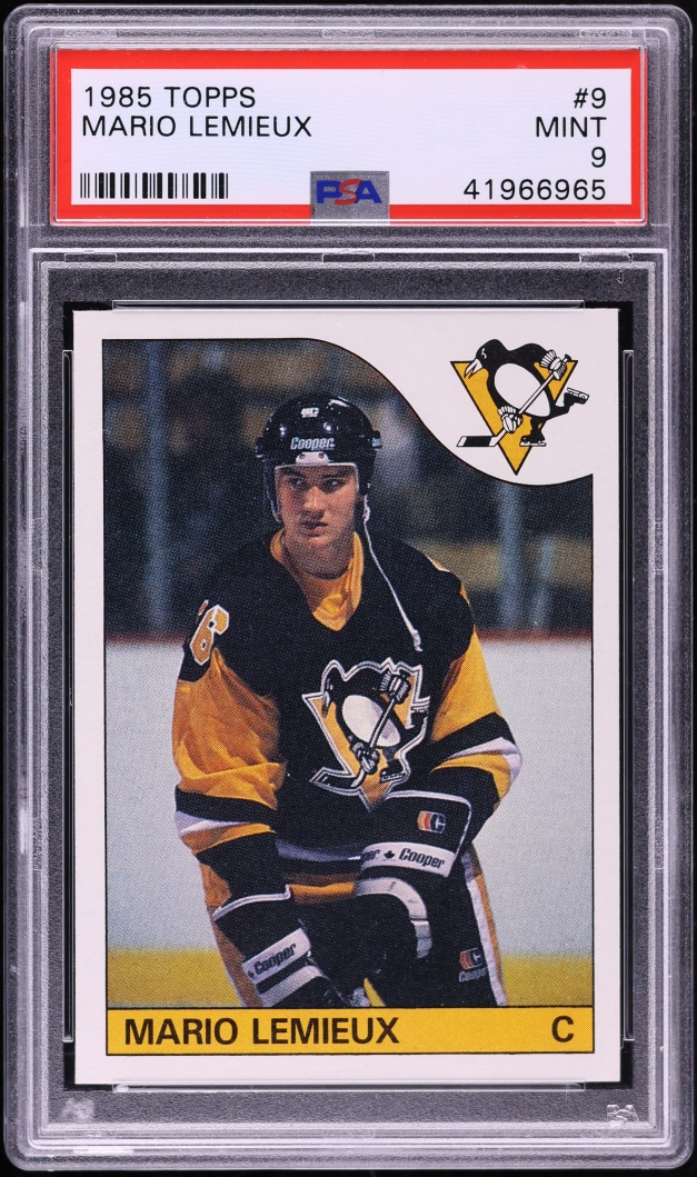 1985 Topps Hockey Mario Lemieux ROOKIE #9 PSA 9 MINT