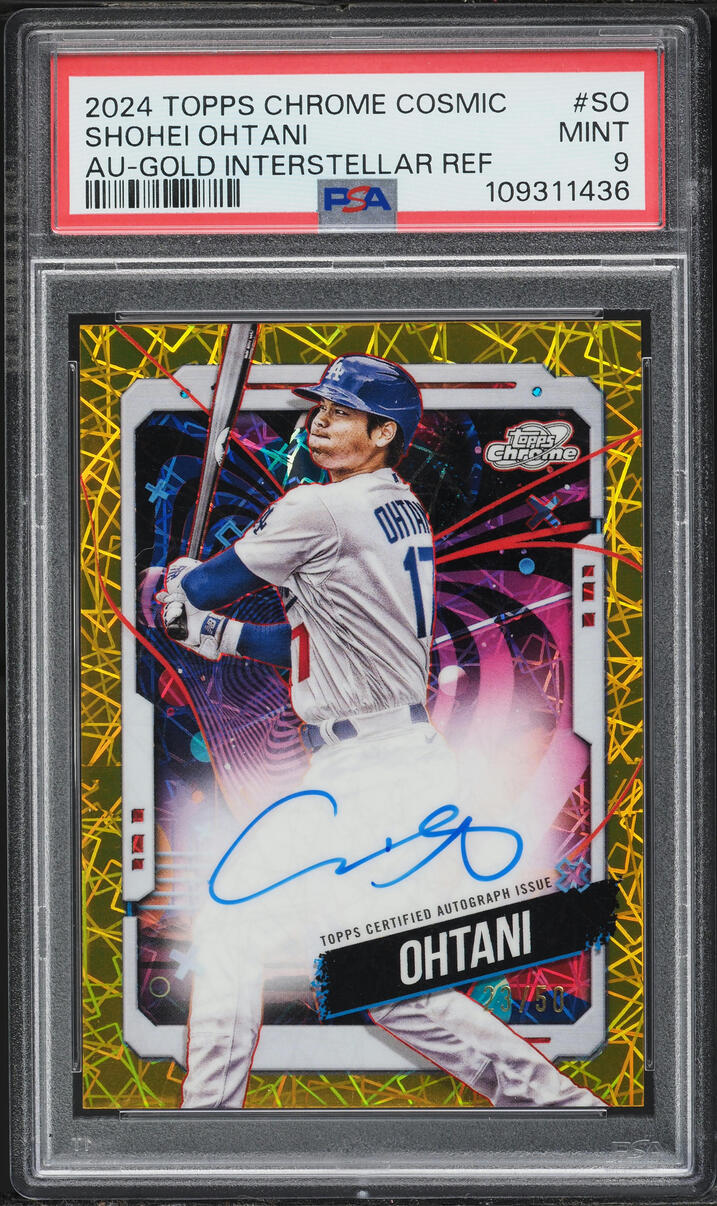 2024 Topps Chrome Cosmic Gold Interstellar Refractor Shohei Ohtani AUTO /50 PSA 9 MINT