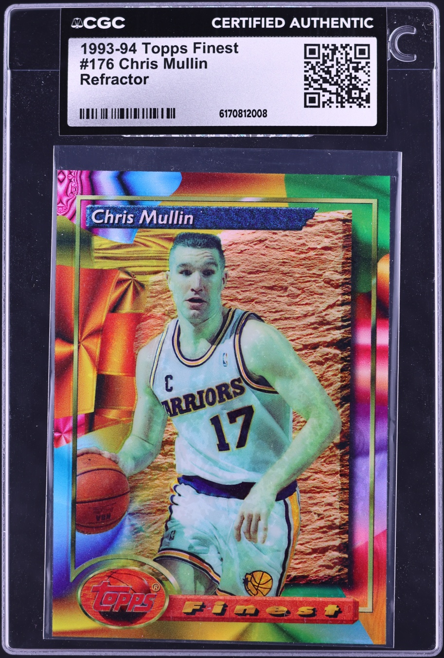 1993 Finest Refractor Chris Mullin #176 CGC AUTH