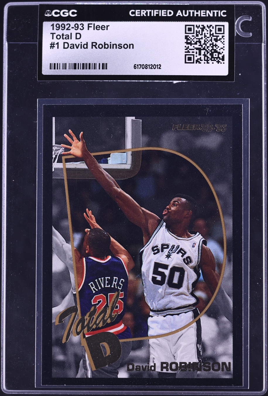 1992 Fleer Total D David Robinson #1 CGC AUTH