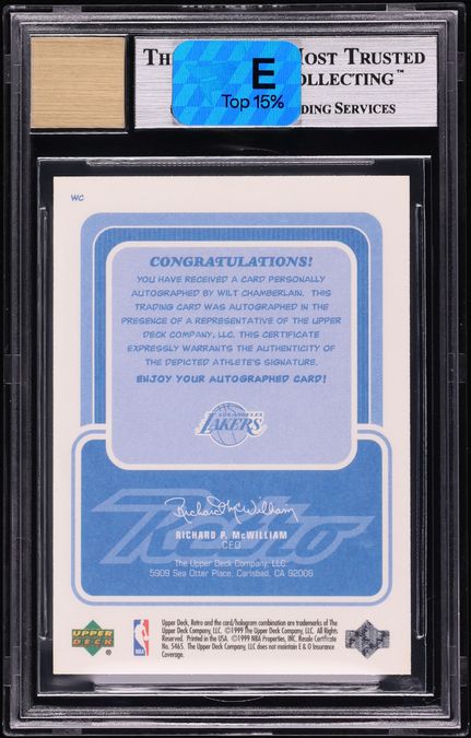 1999 Upper Deck Retro Inkredible Wilt Chamberlain AUTO #WC BGS 9 MINT