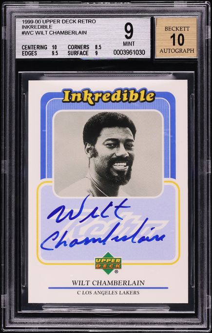 1999 Upper Deck Retro Inkredible Wilt Chamberlain AUTO #WC BGS 9 MINT