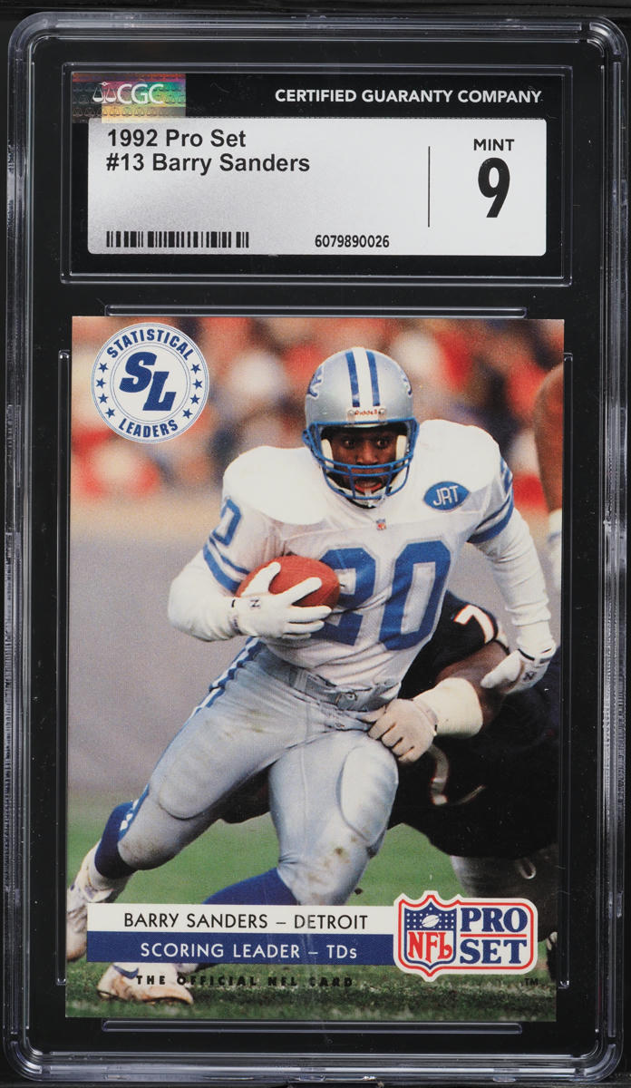1992 Pro Set Football Barry Sanders #13 CGC 9 MINT
