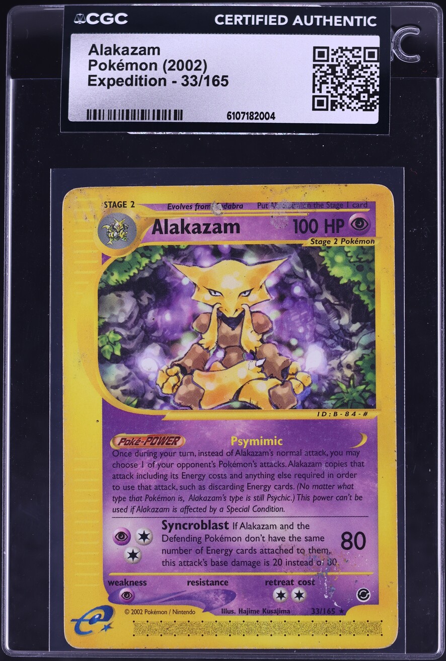 2002 Pokemon Expedition Alakazam #33 CGC AUTH