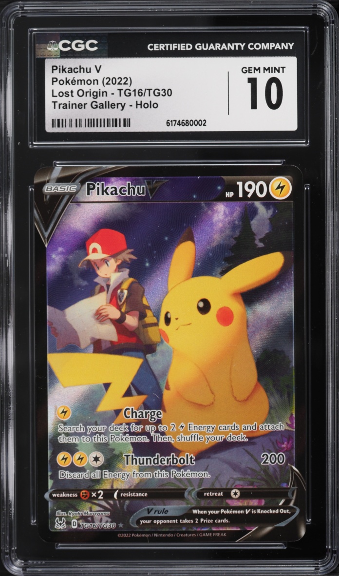 2022 Pokemon Sword & Shield Lost Origin CHR Pikachu V #TG16 CGC 10 GEM MINT