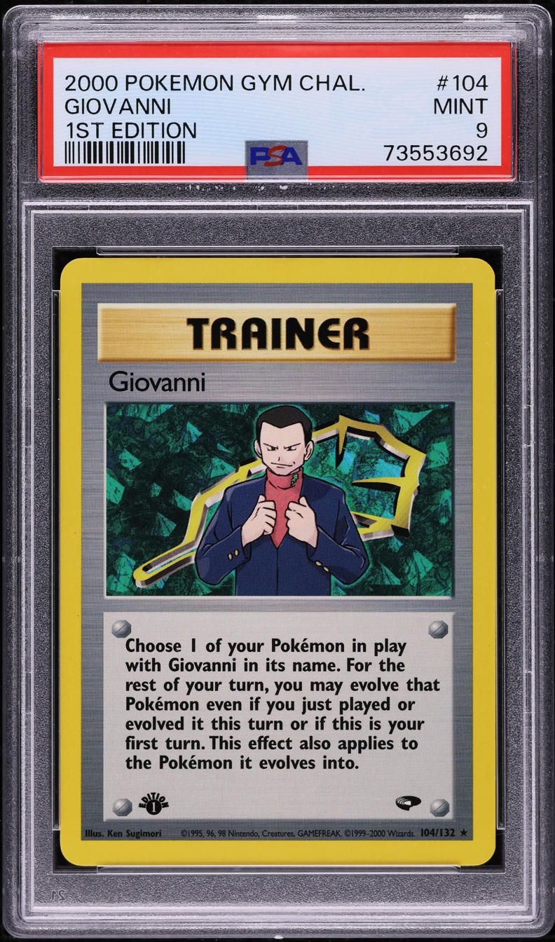 2000 Pokemon Gym Challenge 1st Edition Giovanni #104 PSA 9 MINT