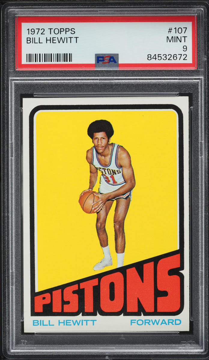 1972 Topps Basketball Bill Hewitt #107 PSA 9 MINT