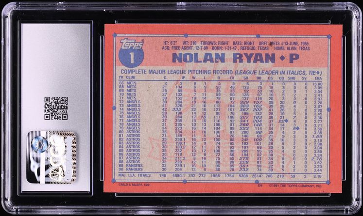 1991 Topps Nolan Ryan #1 CGC 8.5 NM-MT+