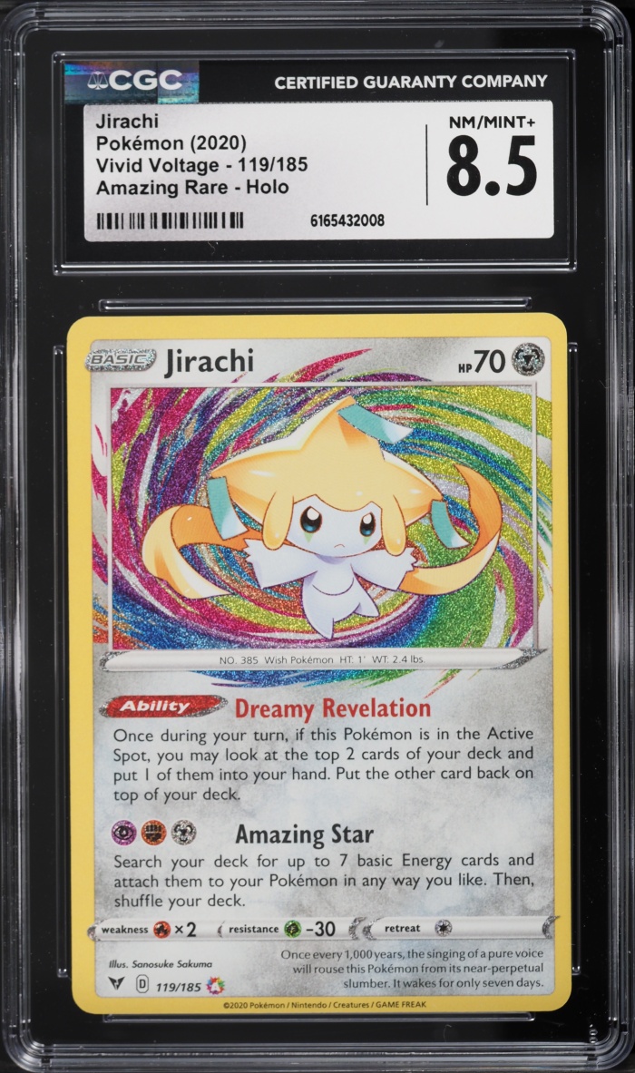 2020 Pokemon Sword & Shield Vivid Voltage Amazing Rare Jirachi #119 CGC 8.5 NM-MT+