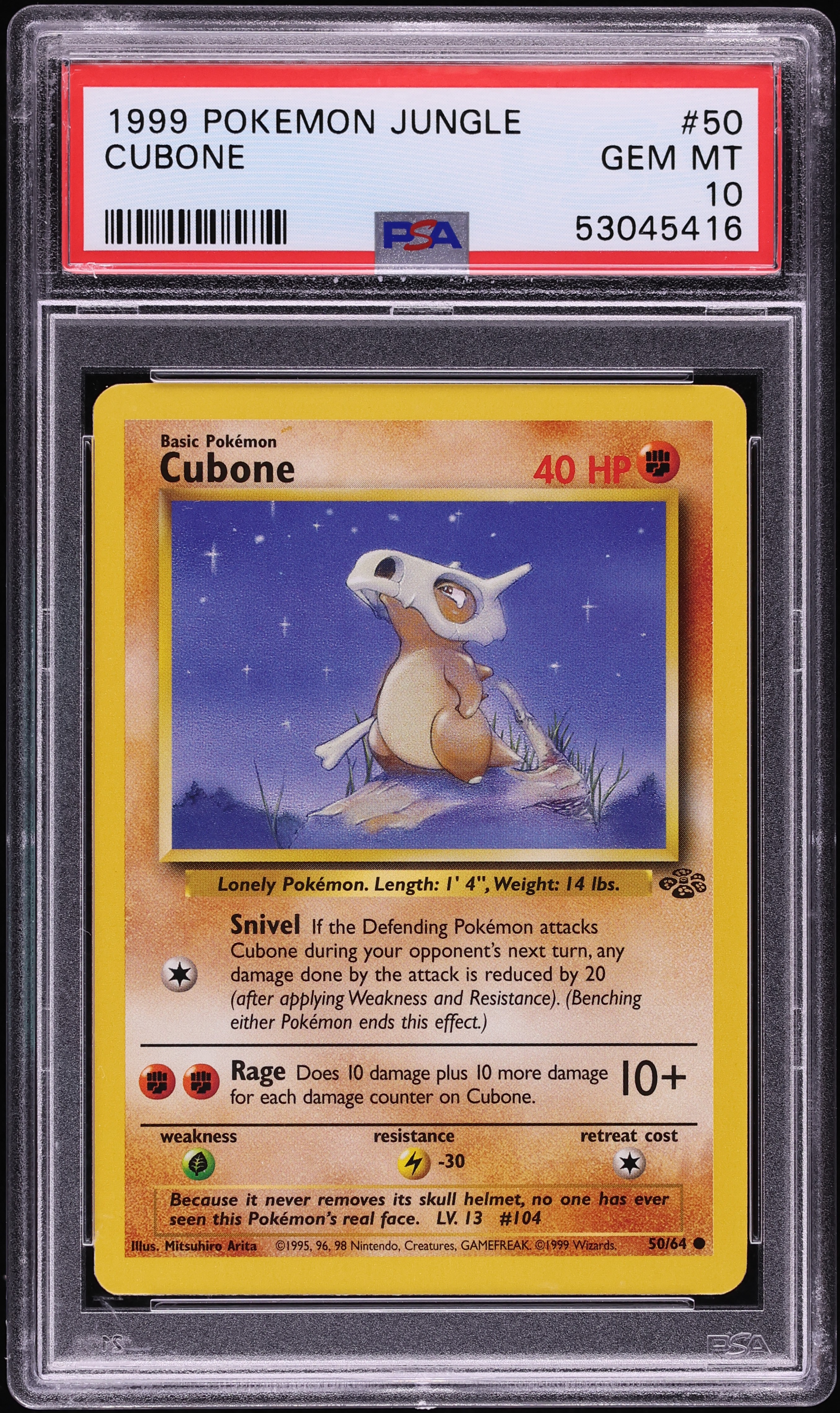 1999 Pokemon Jungle Cubone #50 PSA 10 GEM MINT