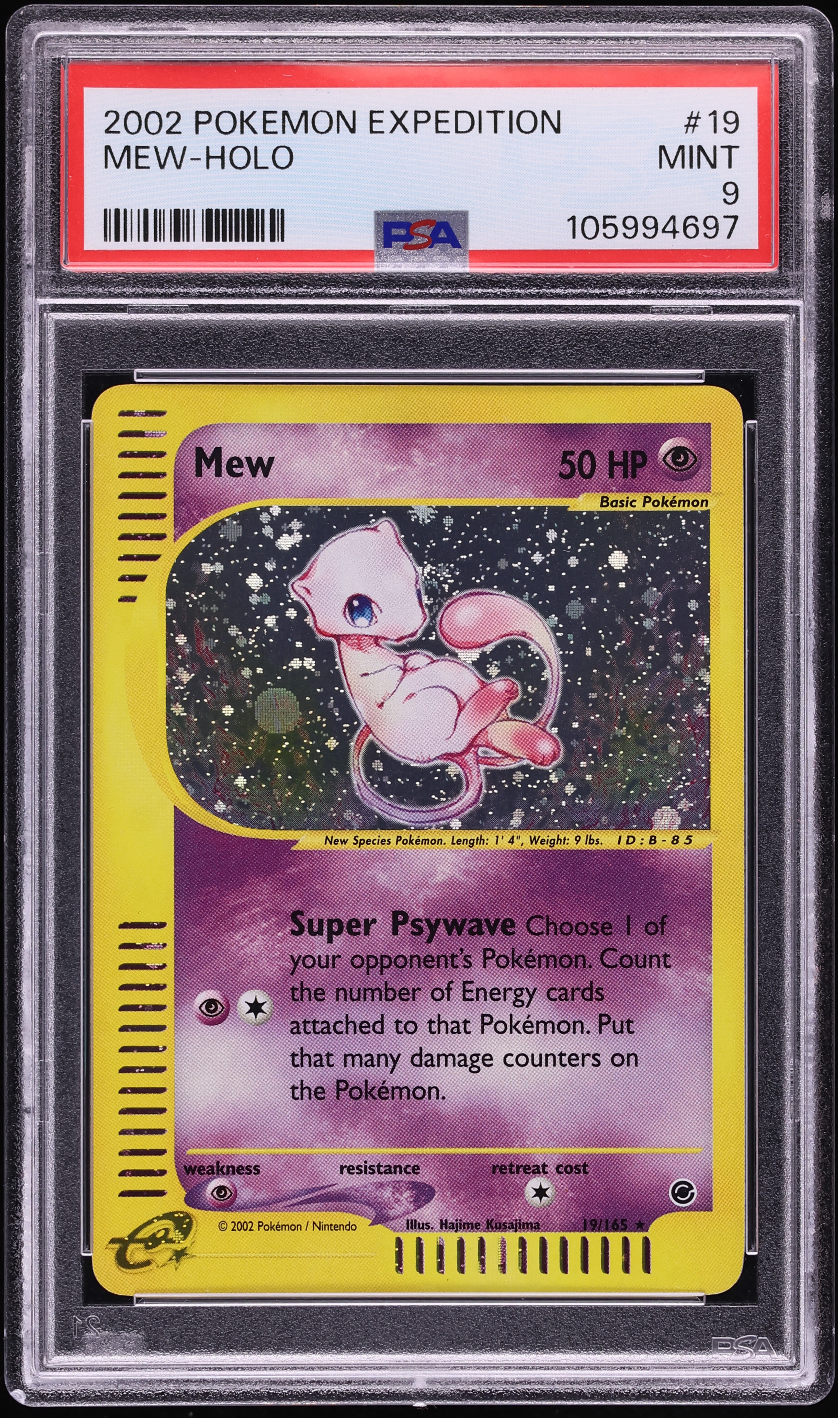 2002 Pokemon Expedition Holo Mew #19 PSA 9 MINT