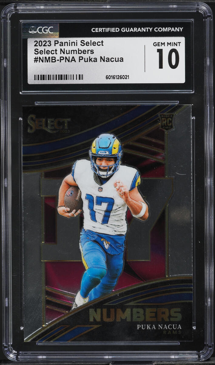 2023 Select Numbers Puka Nacua ROOKIE #NMB-PNA CGC 10 GEM MINT
