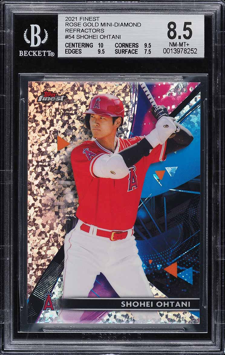 2021 Finest Rose Gold Mini-Diamond Refractor Shohei Ohtani /50 #54 BGS 8.5