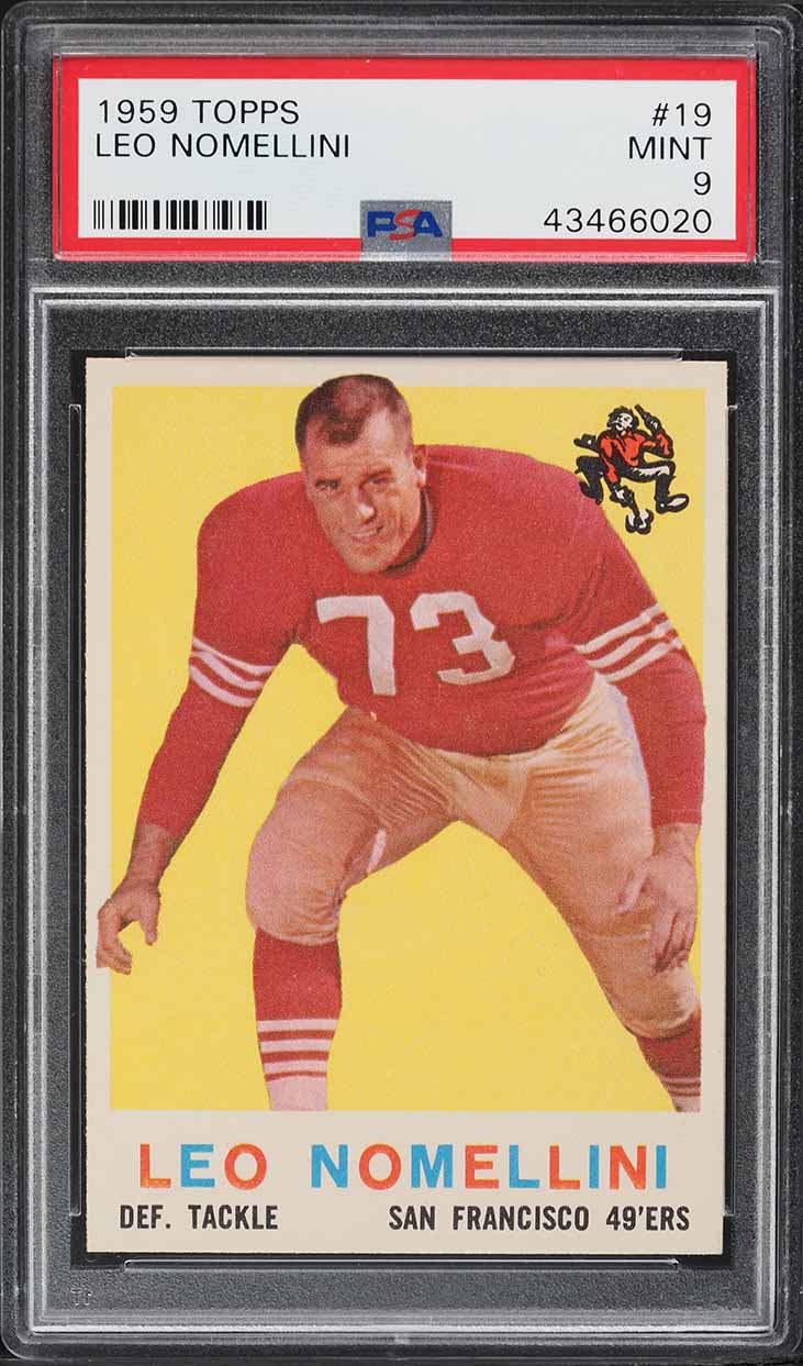 1959 Topps Football Leo Nomellini #19 PSA 9 MINT