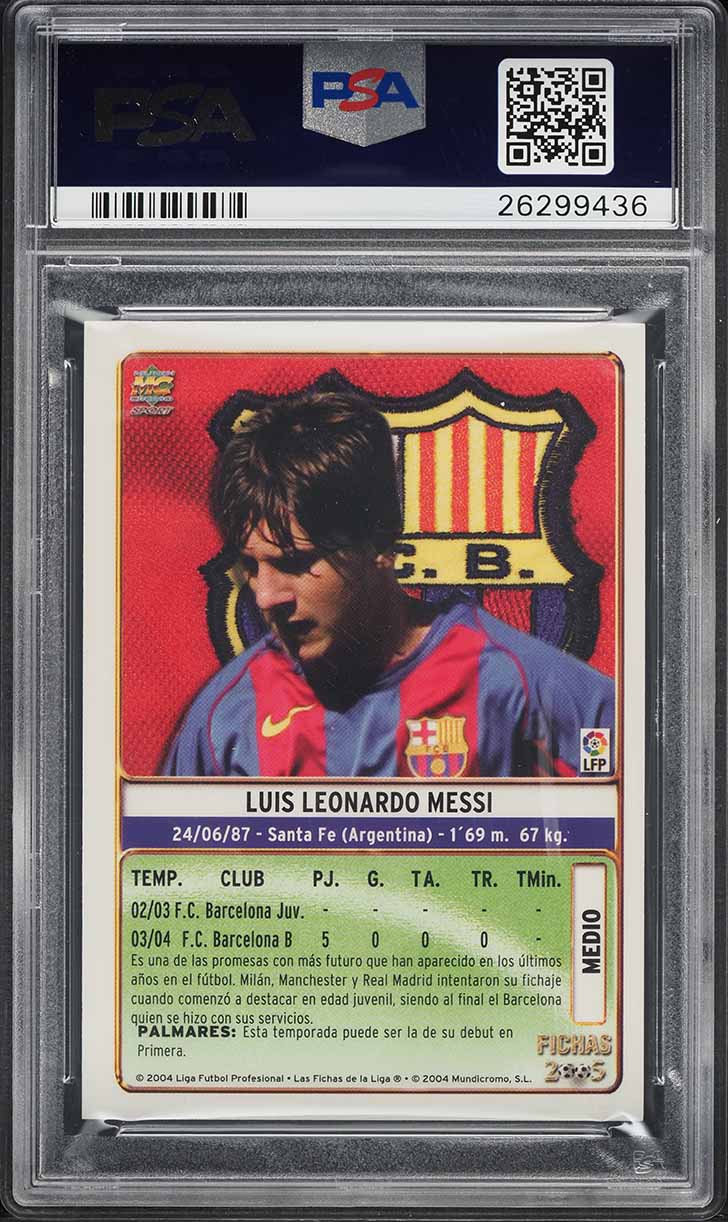 2004 Mundicromo Liga Lionel Messi ROOKIE #617 PSA 9 MINT