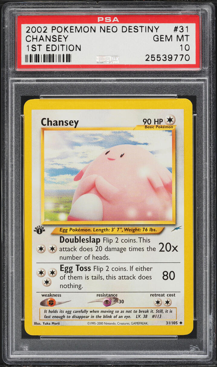 2002 Pokemon Neo Destiny 1st Edition Chansey #31 PSA 10 GEM MINT