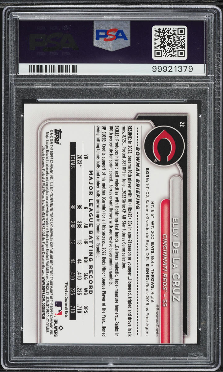 2024 Bowman Chrome Mega Box Elly De La Cruz ROOKIE #22 PSA 7 NRMT