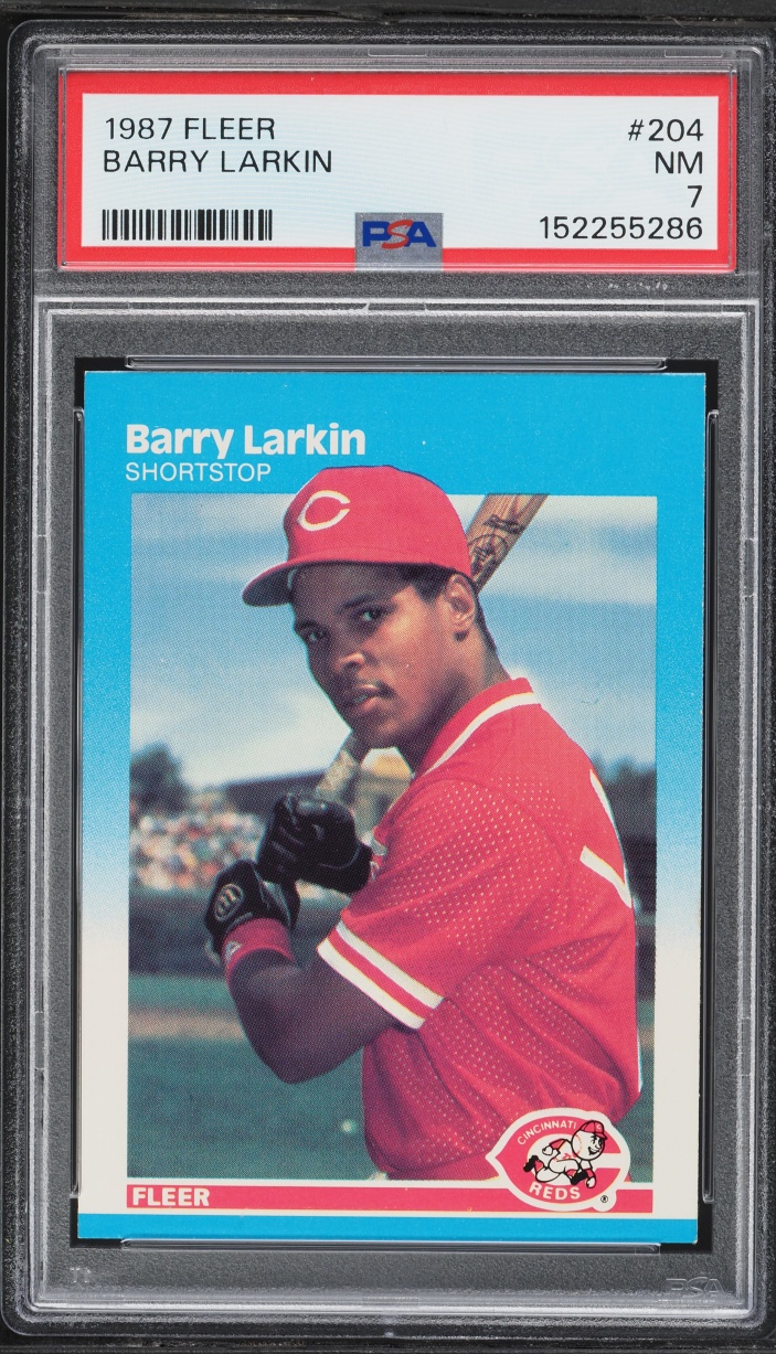 1987 Fleer Barry Larkin ROOKIE #204 PSA 7 NRMT