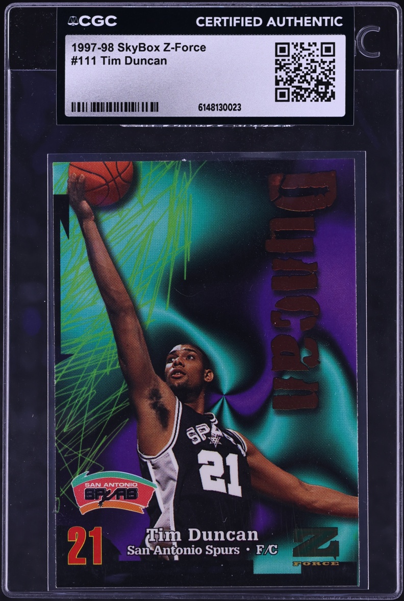 1997 Skybox Z-Force Tim Duncan ROOKIE #111 CGC AUTH