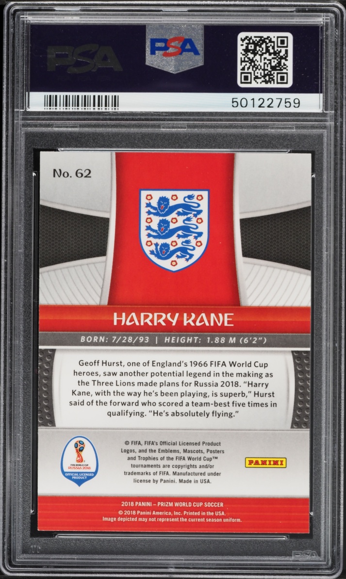 2018 Panini Prizm World Cup Harry Kane #62 PSA 10 GEM MINT