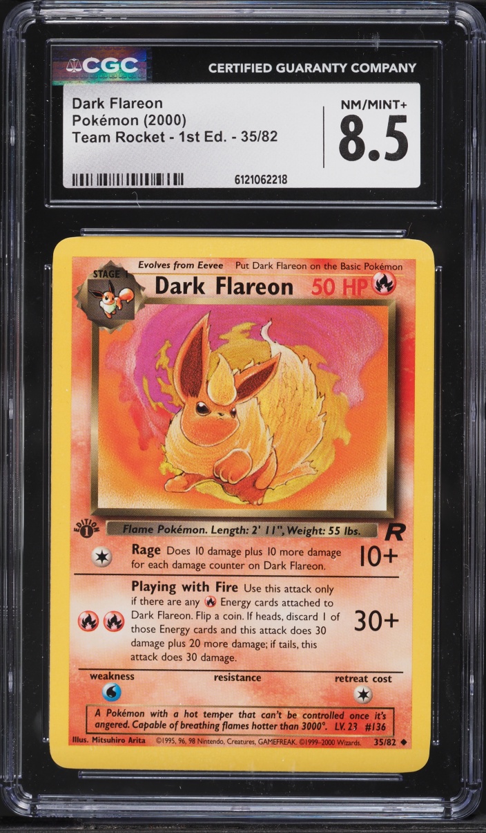 2000 Pokemon Team Rocket 1st Edition Dark Flareon #35 CGC 8.5 NM-MT+
