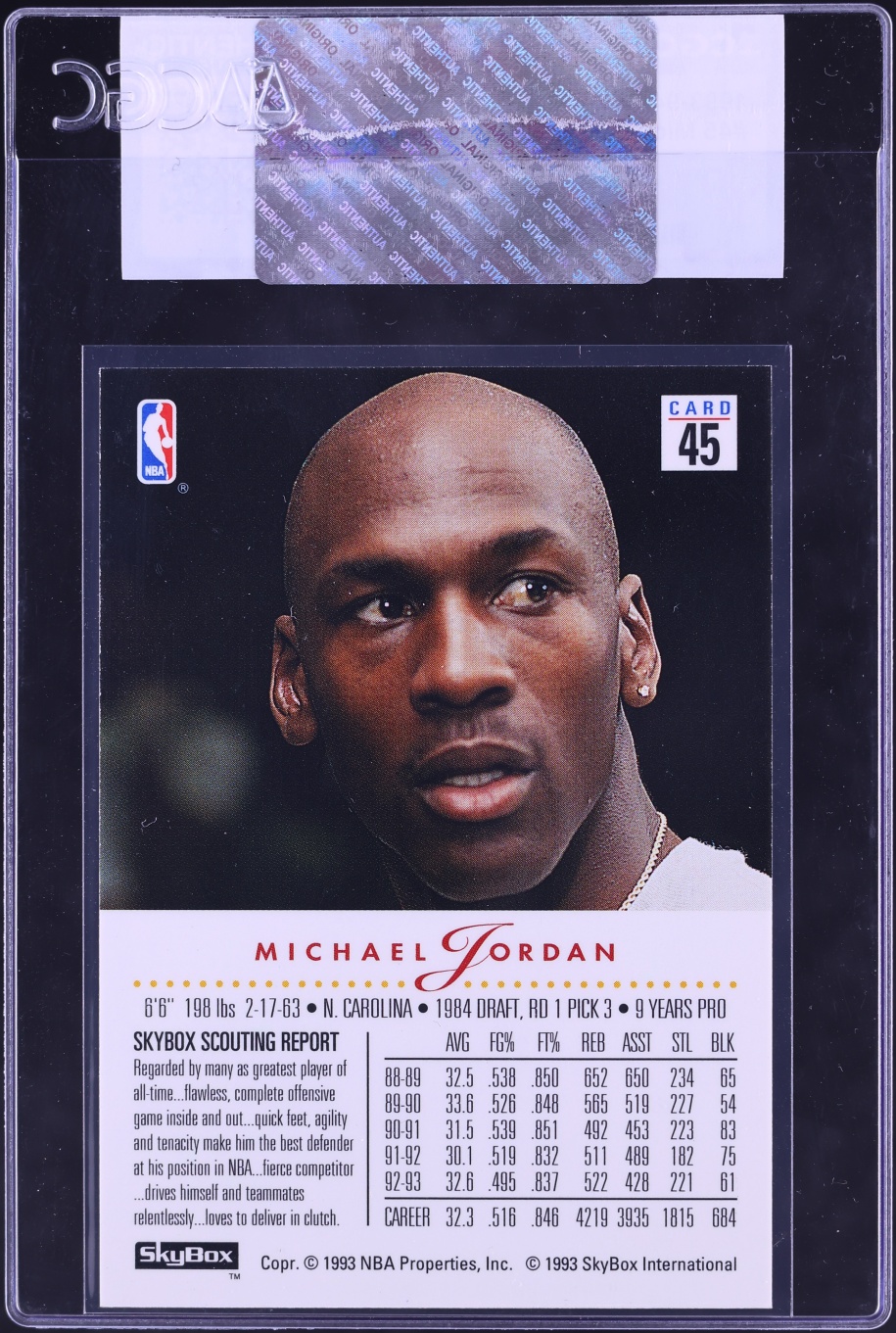 1993 Skybox Premium Michael Jordan #45 CGC AUTH