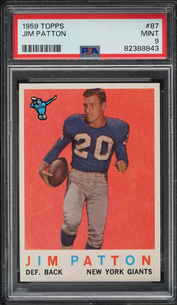 1959 Topps Football Jim Patton 87 PSA 9 MINT On Fanatics Collect