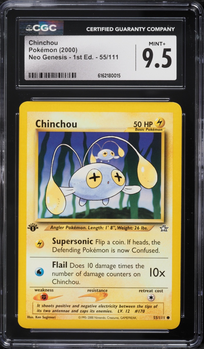 2000 Pokemon Neo Genesis 1st Edition Chinchou #55 CGC 9.5 MINT+