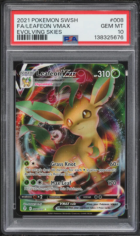 2021 Pokemon Japanese SWSH Eevee Heroes Leafeon VMAX #3 CGC 10